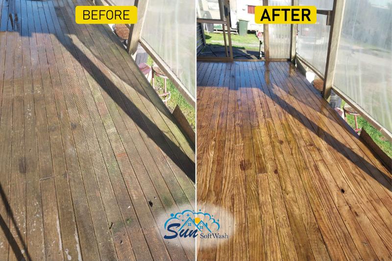 before after deck cleaning auckland