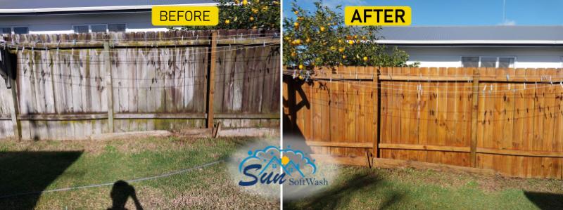 before after fence cleaning tauranga