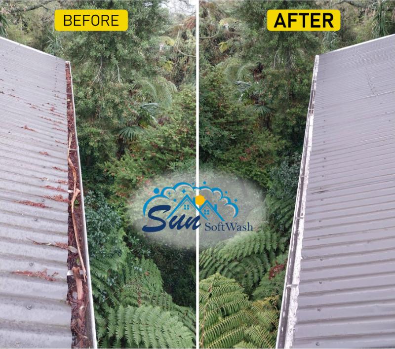 before after gutter cleaning auckland