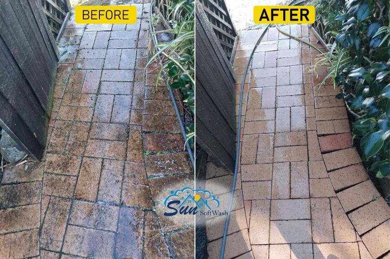 before after pathway cleaning auckland