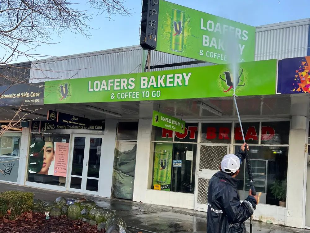 Factory exterior soft wash cleaning