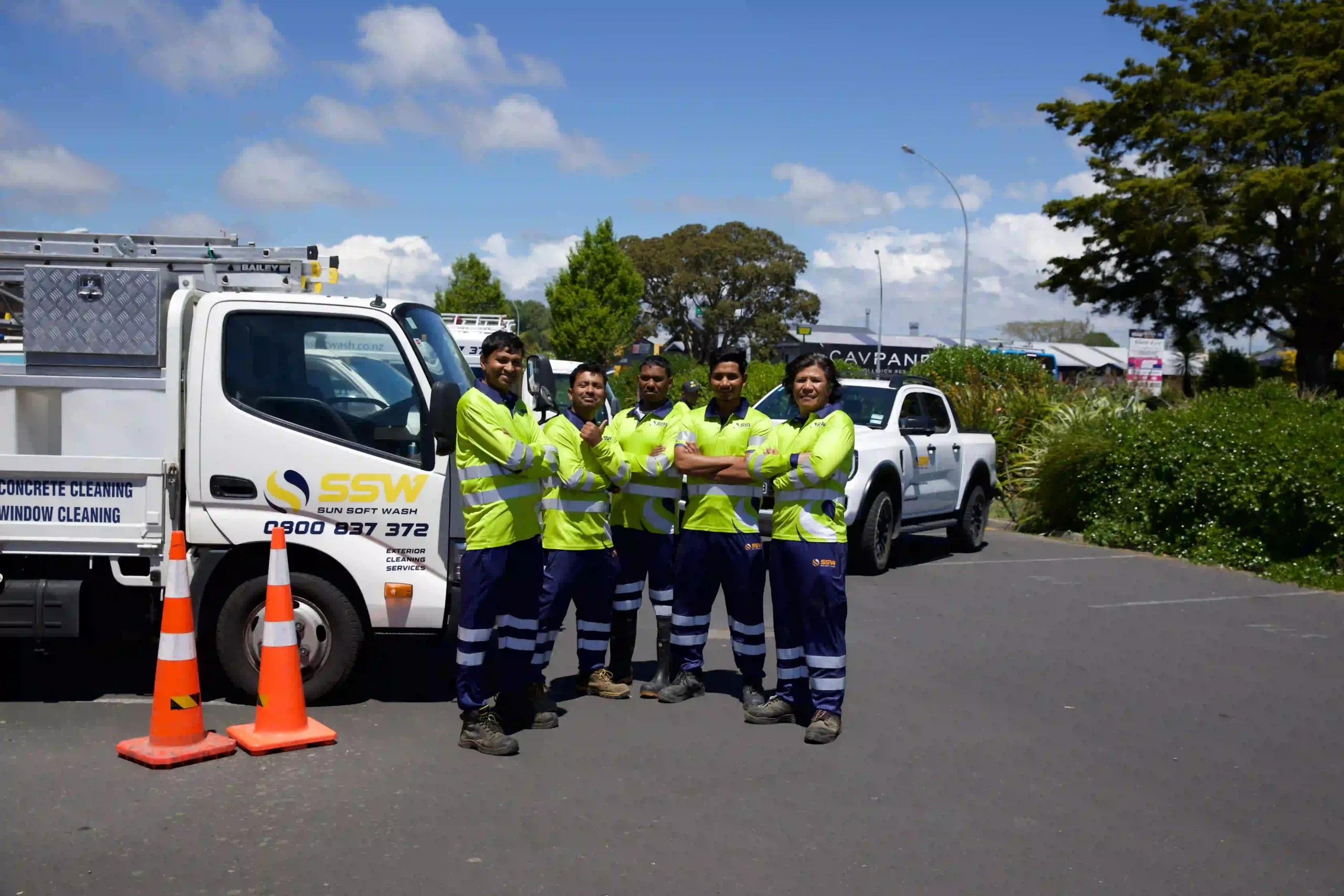 Home 42 Sun Softwash exterior cleaning team. The NZ's trusted exterior cleaning experts team.